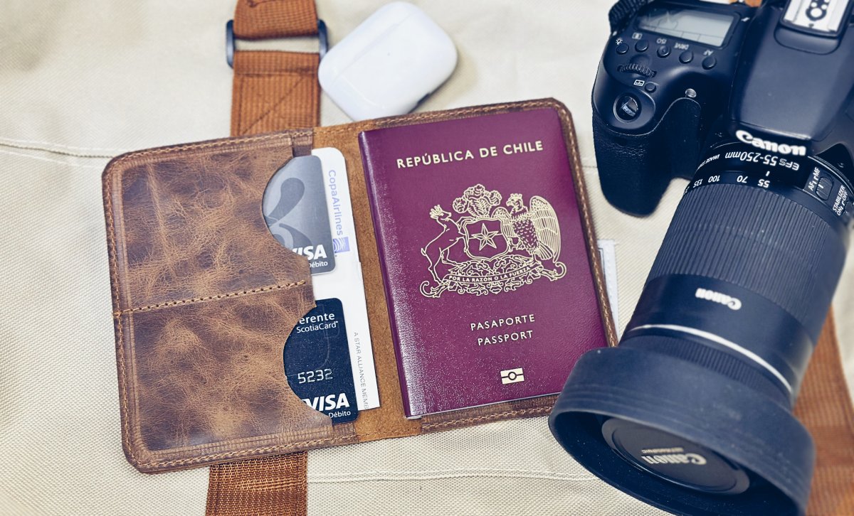 porta pasaporte cuero funda pasaporte