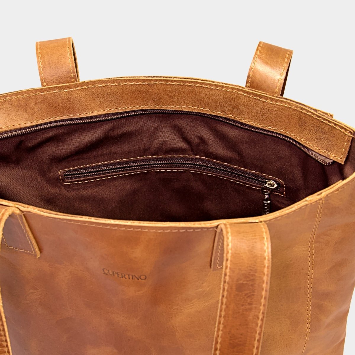 Cartera tote café - Cupertino - Cartera de cuero - Carteras - 