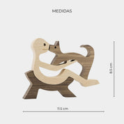 Figura Decorativa de Madera - Hombre y Gato - Cupertino - figura de madera - figura madera -
