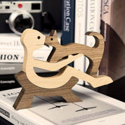 Figura Decorativa de Madera - Hombre y Gato - Cupertino - figura de madera - figura madera -