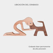 Figura Decorativa de Madera - Hombre y Perro - Cupertino - figura de madera - figura madera -