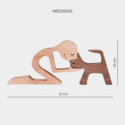 Figura Decorativa de Madera - Hombre y Perro - Cupertino - figura de madera - figura madera -