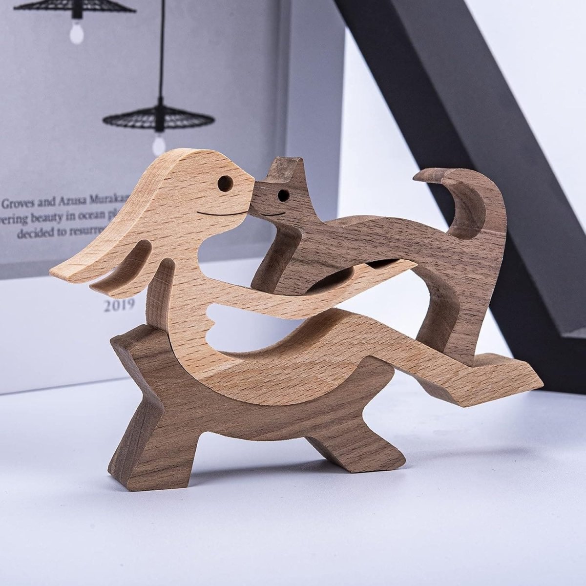 Figura Decorativa de Madera - Mujer y Gato - Cupertino - figura de madera - figura madera -