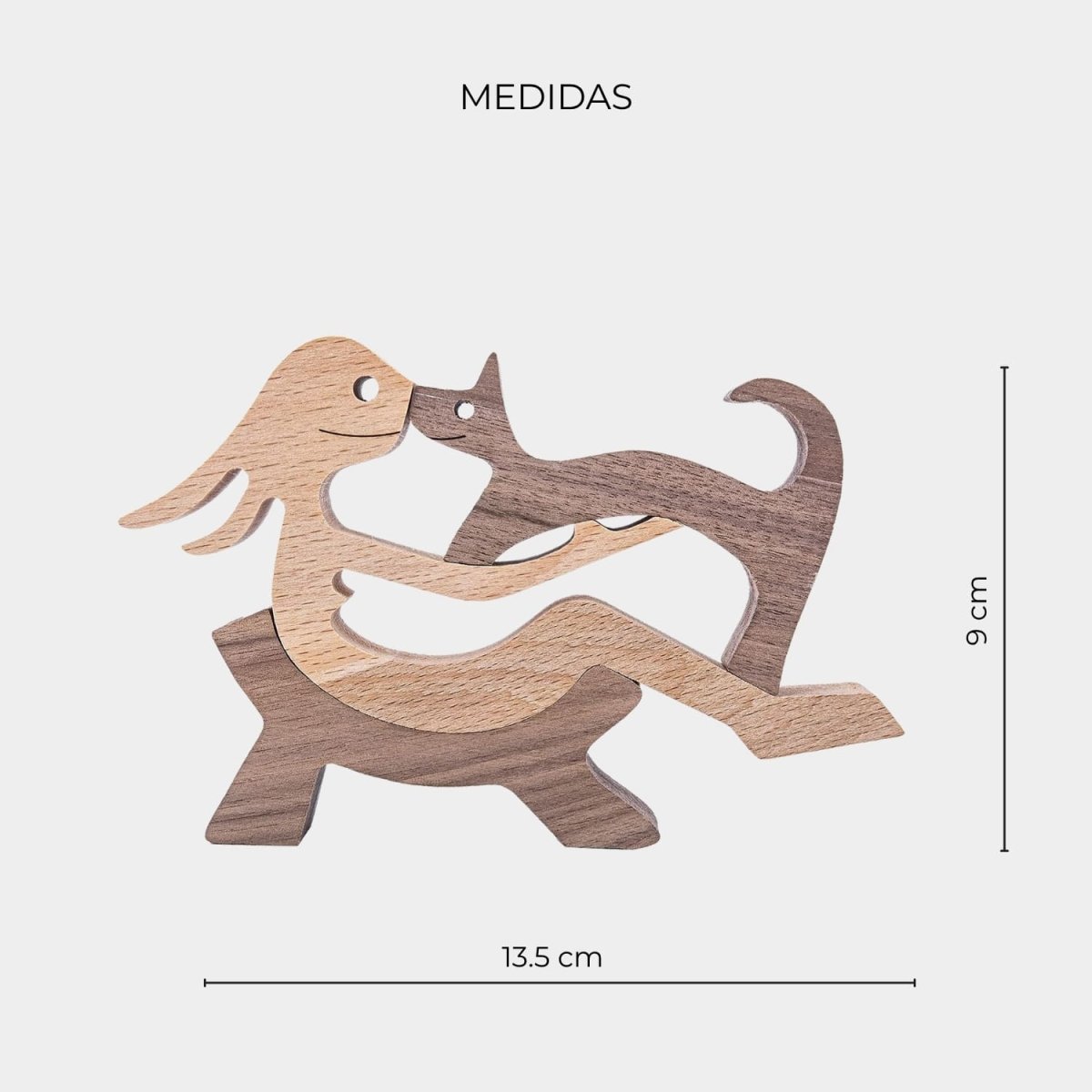 Figura Decorativa de Madera - Mujer y Gato - Cupertino - figura de madera - figura madera -
