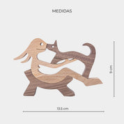 Figura Decorativa de Madera - Mujer y Gato - Cupertino - figura de madera - figura madera -