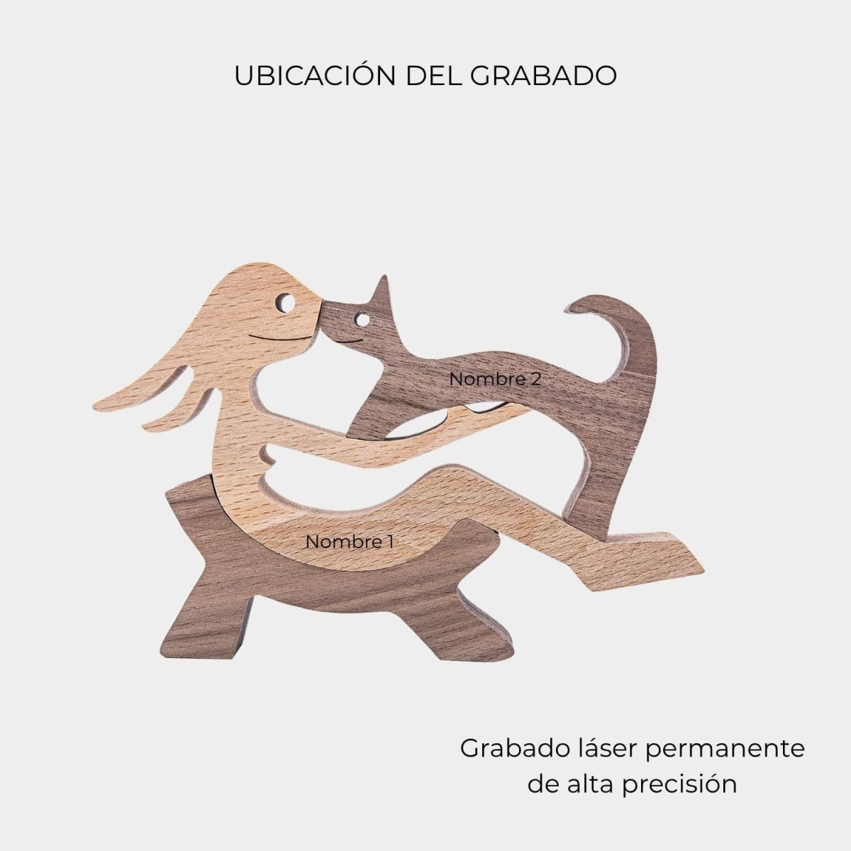 Figura Decorativa de Madera - Mujer y Gato - Cupertino - figura de madera - figura madera -