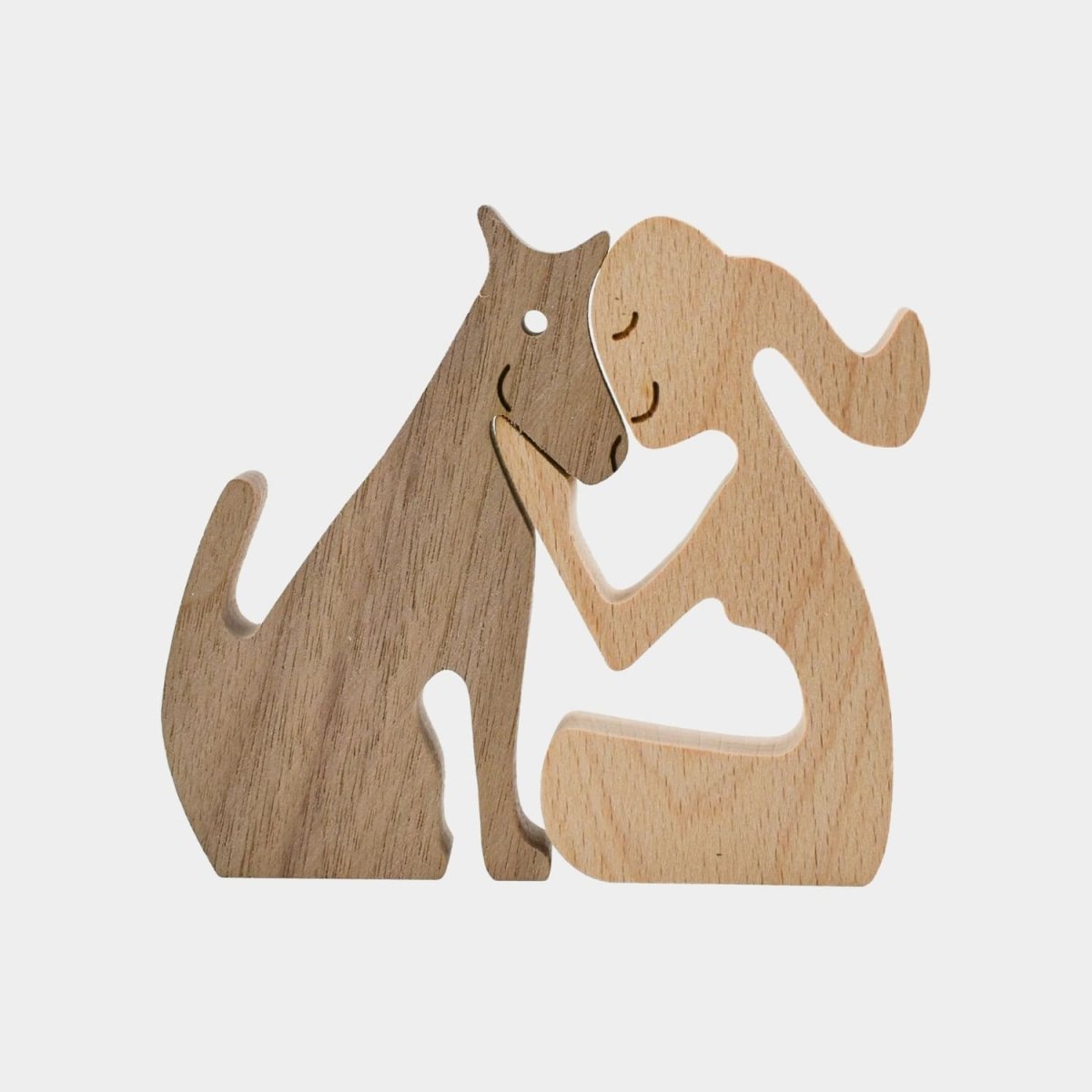 Figura Decorativa de Madera - Mujer y Perro - Cupertino - figura de madera - figura madera -
