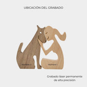 Figura Decorativa de Madera - Mujer y Perro - Cupertino - figura de madera - figura madera -