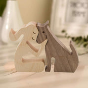 Figura Decorativa de Madera - Mujer y Perro - Cupertino - figura de madera - figura madera -