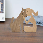 Figura Decorativa de Madera - Mujer y Perro - Cupertino - figura de madera - figura madera -