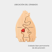 Figura Decorativa de Madera - Osos 3 figuras - Cupertino - figura de madera - figura madera -