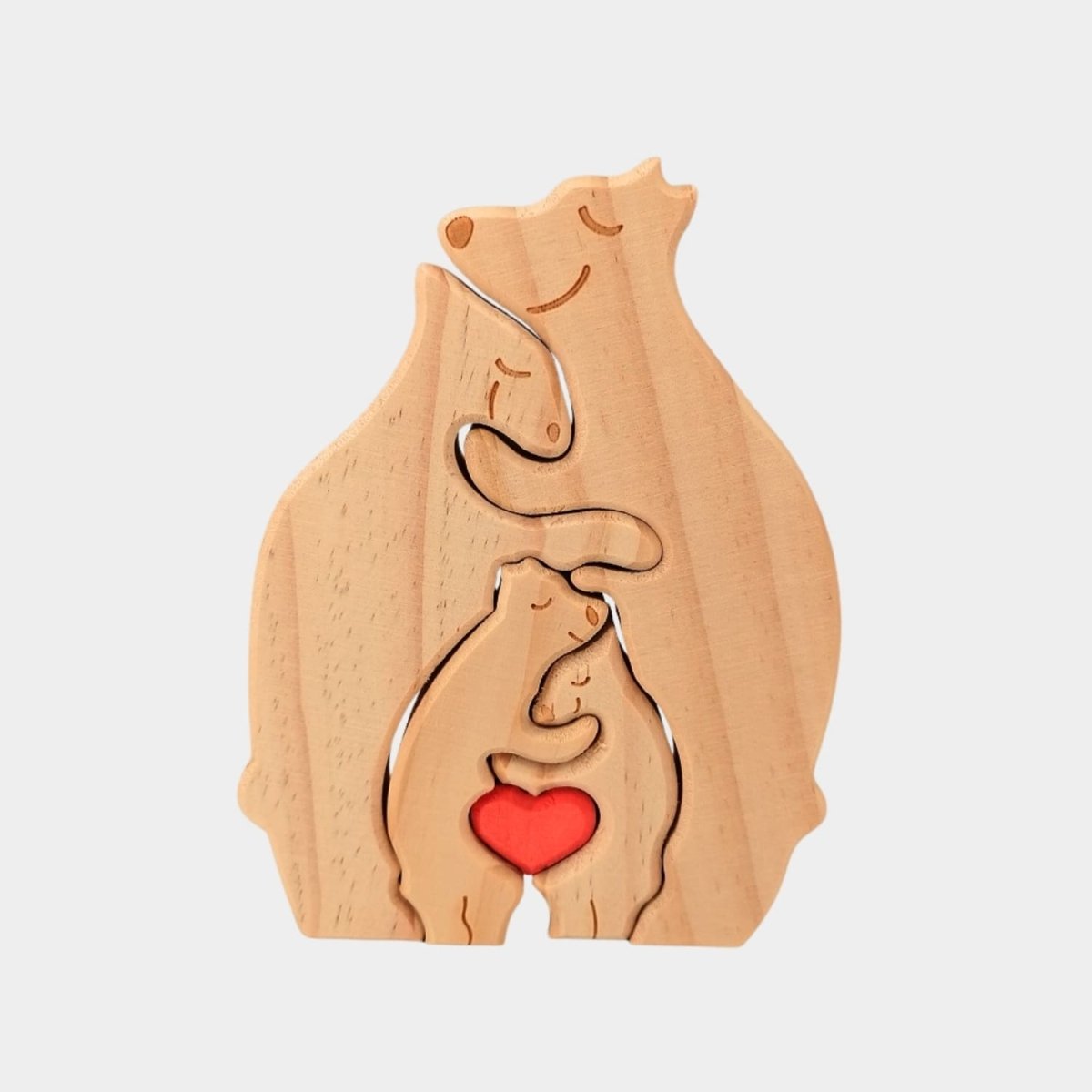Figura Decorativa de Madera - Osos 4 figuras - Cupertino - figura de madera - figura madera -