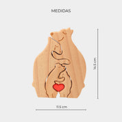 Figura Decorativa de Madera - Osos 4 figuras - Cupertino - figura de madera - figura madera -