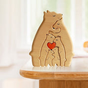 Figura Decorativa de Madera - Osos 6 figuras