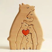 Figura Decorativa de Madera - Osos 6 figuras