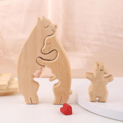Figura Decorativa de Madera - Osos 3 figuras