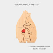 Figura Decorativa de Madera - Osos 3 figuras
