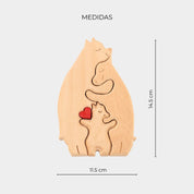 Figura Decorativa de Madera - Osos 3 figuras