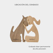 Figura Decorativa de Madera - Mujer y Perro