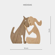 Figura Decorativa de Madera - Mujer y Perro