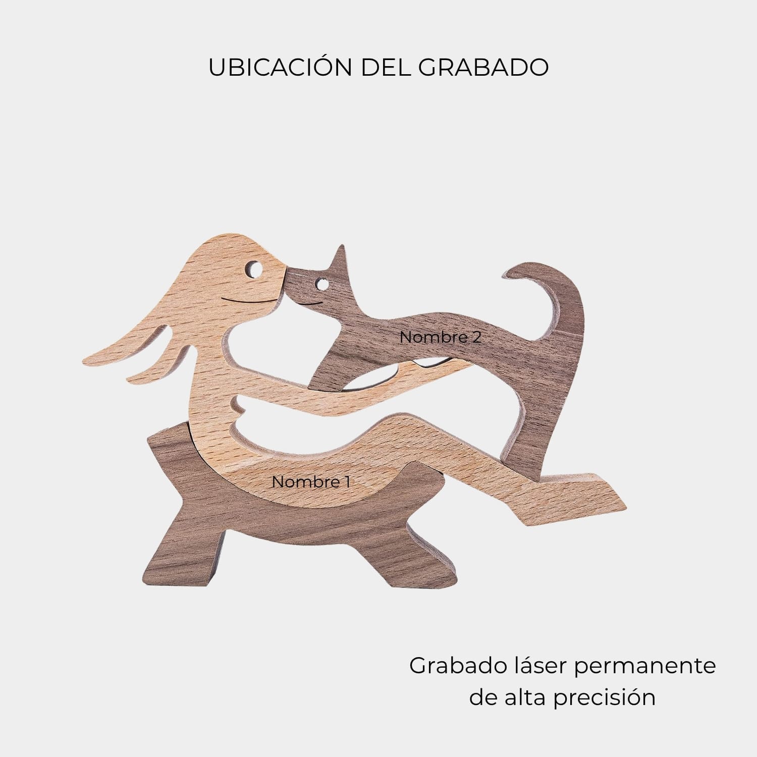 Figura Decorativa de Madera - Mujer y Gato